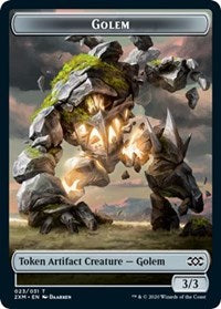 Golem // Elf Warrior Double-sided Token [Double Masters Tokens] | Mega City Incorporated