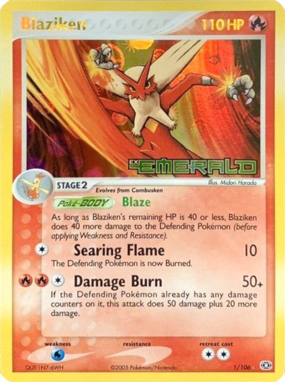 Blaziken (1/106) (Stamped) [EX: Emerald] | Mega City Incorporated