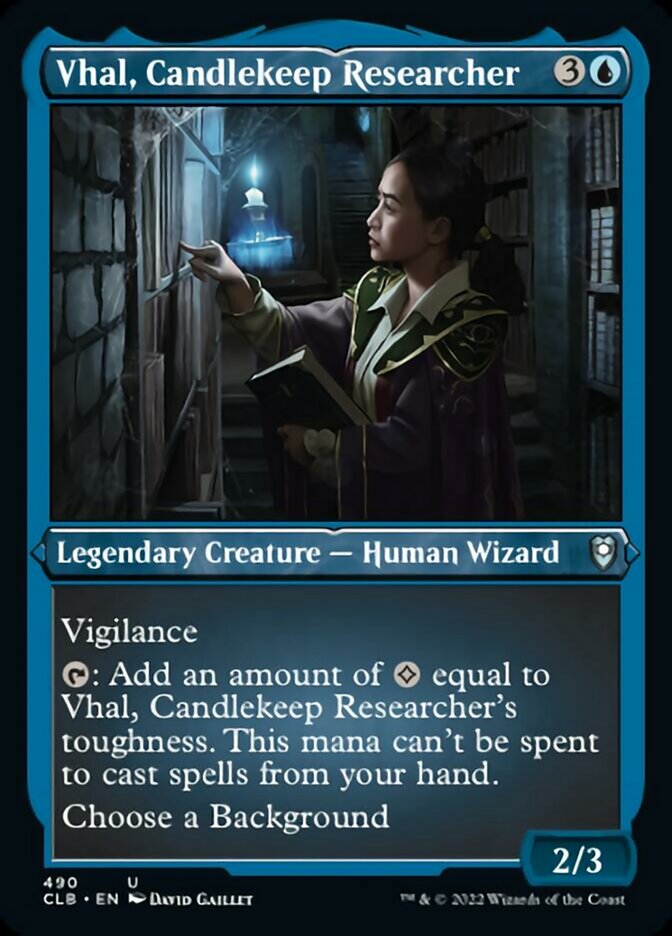 Vhal, Candlekeep Researcher (Foil Etched) [Commander Legends: Battle for Baldur's Gate] | Mega City Incorporated