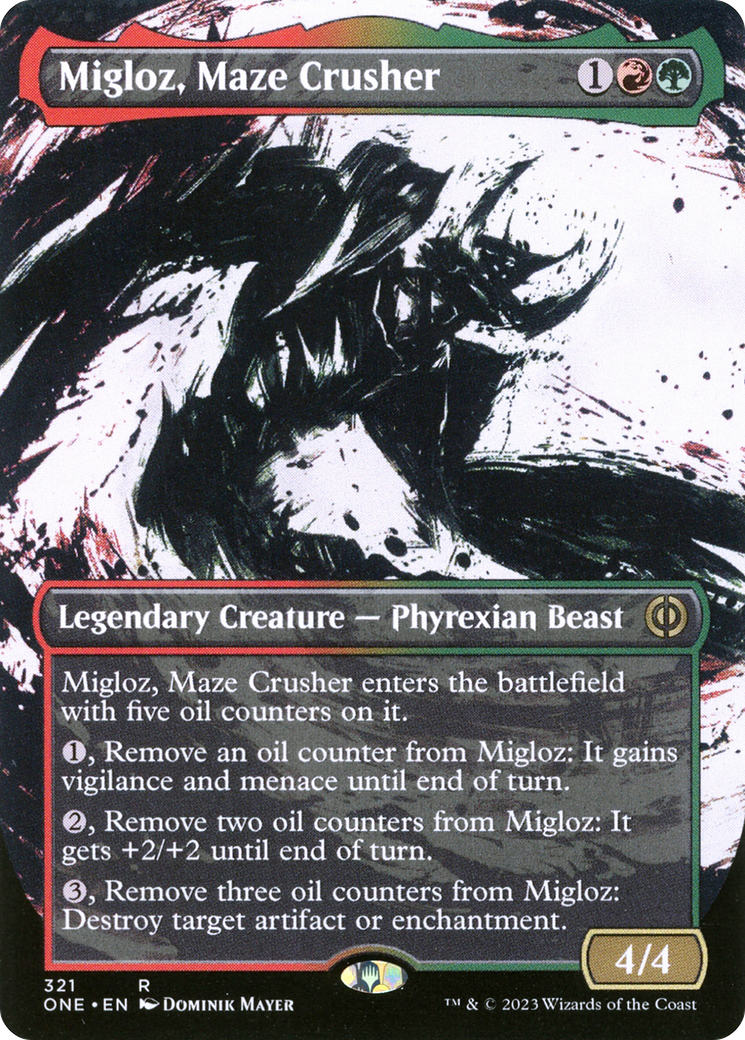 Migloz, Maze Crusher (Borderless Ichor) [Phyrexia: All Will Be One] | Mega City Incorporated