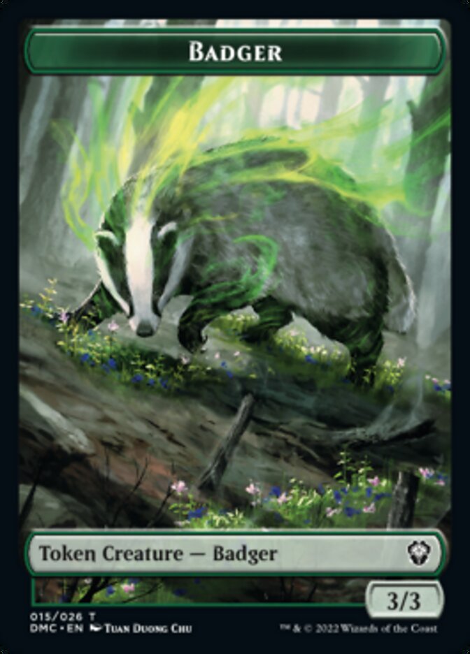 Saproling // Badger Double-sided Token [Dominaria United Tokens] | Mega City Incorporated