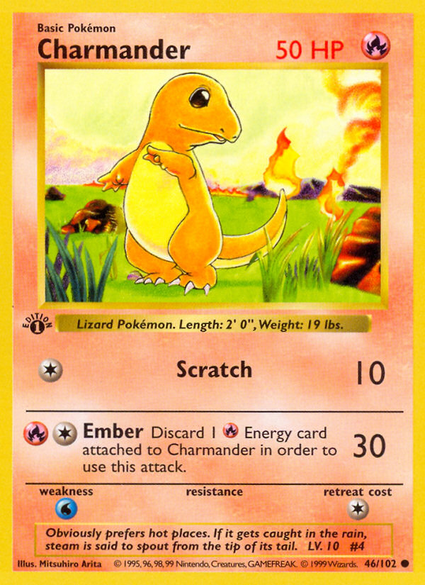 Charmander (46/102) (Shadowless) [Base Set 1st Edition] | Mega City Incorporated