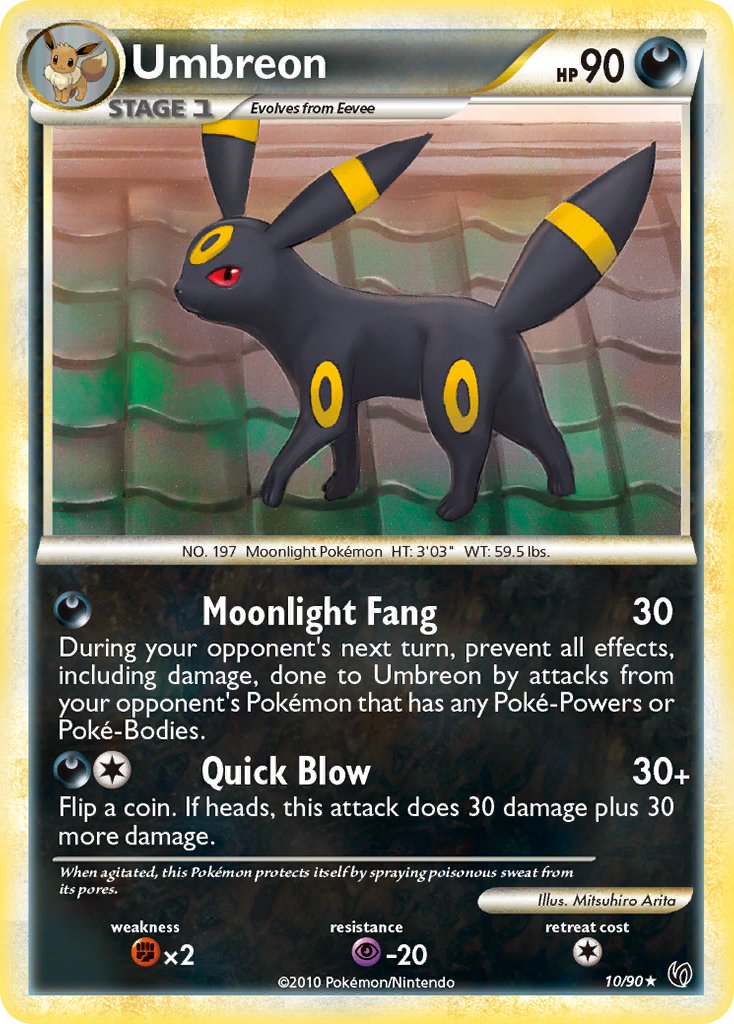 Umbreon (10/90) (Cracked Ice Holo) (Theme Deck Exclusive) [HeartGold & SoulSilver: Undaunted] | Mega City Incorporated