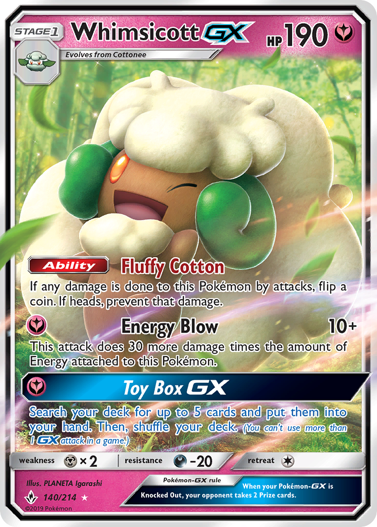 Whimsicott GX (140/214) [Sun & Moon: Unbroken Bonds] | Mega City Incorporated