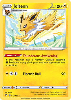 Jolteon (047/185) [Sword & Shield: Vivid Voltage] | Mega City Incorporated