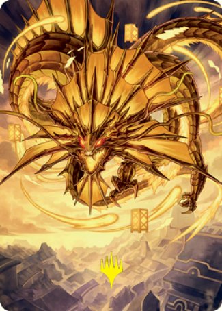 Ao, the Dawn Sky 2 Art Card (Gold-Stamped Signature) [Kamigawa: Neon Dynasty Art Series] | Mega City Incorporated