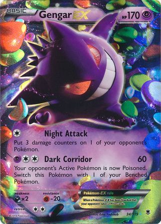 Gengar EX (34/119) (Jumbo Card) [XY: Phantom Forces] | Mega City Incorporated