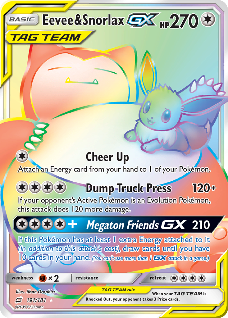 Eevee & Snorlax GX (191/181) [Sun & Moon: Team Up] | Mega City Incorporated