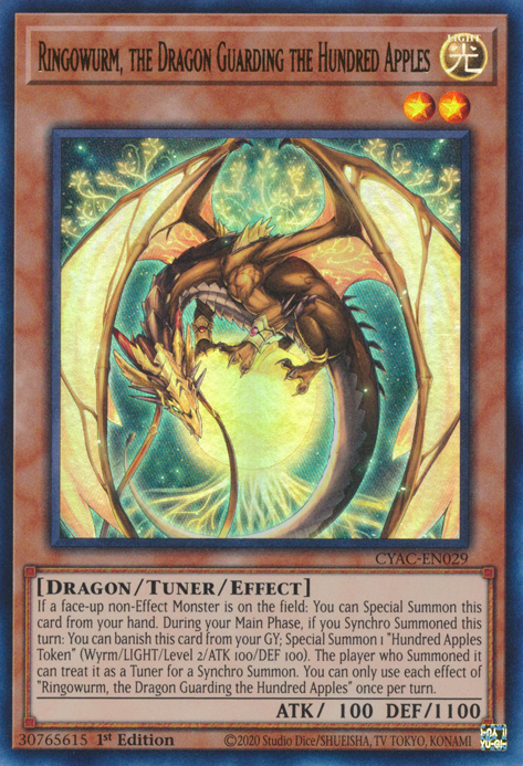 Ringowurm, the Dragon Guarding the Hundred Apples [CYAC-EN029] Ultra Rare | Mega City Incorporated