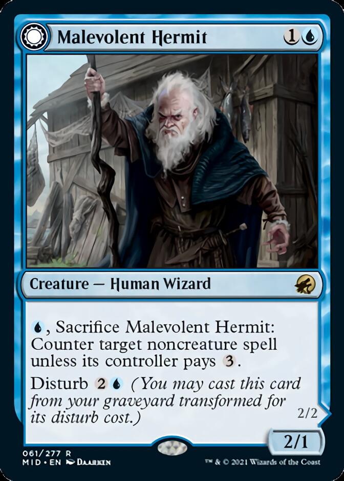 Malevolent Hermit // Benevolent Geist [Innistrad: Midnight Hunt] | Mega City Incorporated