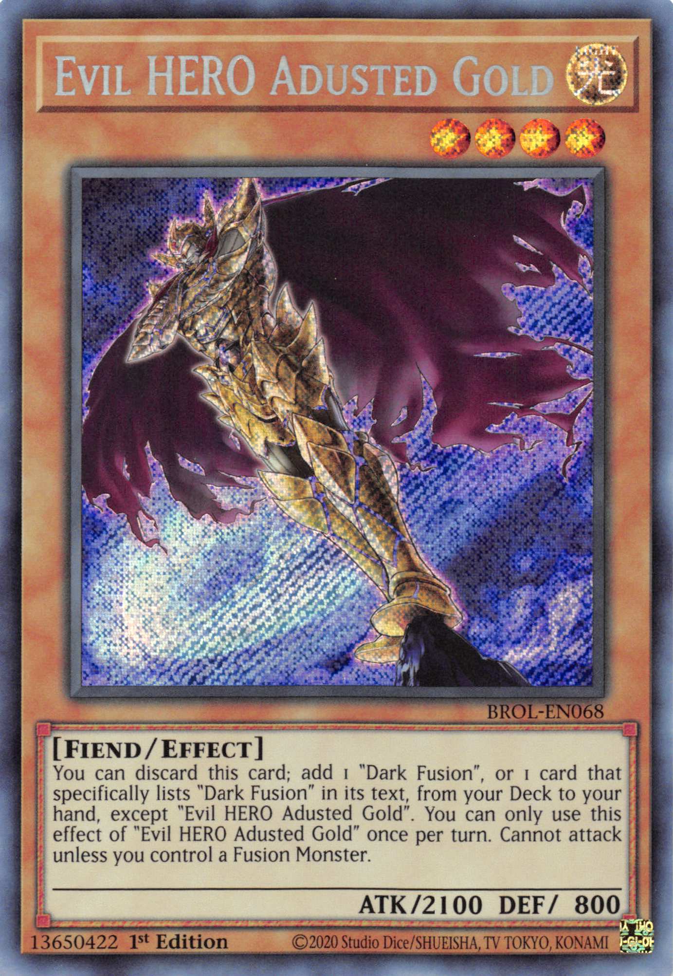 Evil HERO Adusted Gold [BROL-EN068] Secret Rare | Mega City Incorporated