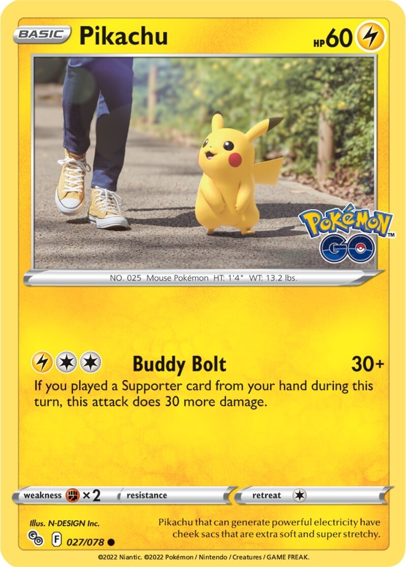 Pikachu (027/078) [Pokémon GO] | Mega City Incorporated