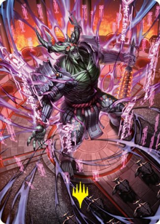 Hidetsugu, Devouring Chaos Art Card (Gold-Stamped Signature) [Kamigawa: Neon Dynasty Art Series] | Mega City Incorporated