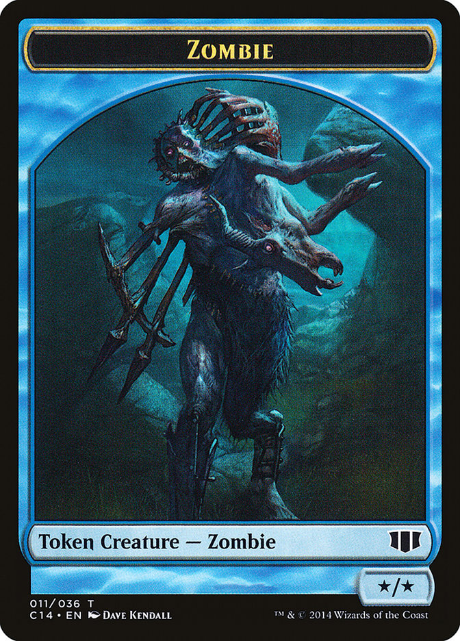 Whale // Zombie (011/036) Double-sided Token [Commander 2014 Tokens] | Mega City Incorporated