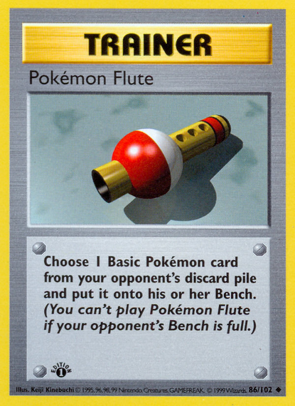 Pokemon Flute (86/102) (Shadowless) [Base Set 1st Edition] | Mega City Incorporated