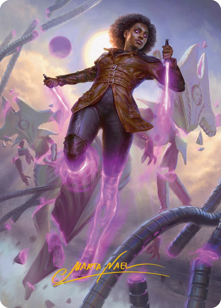 Kaya, Intangible Slayer Art Card (Gold-Stamped Signature) [Phyrexia: All Will Be One Art Series] | Mega City Incorporated
