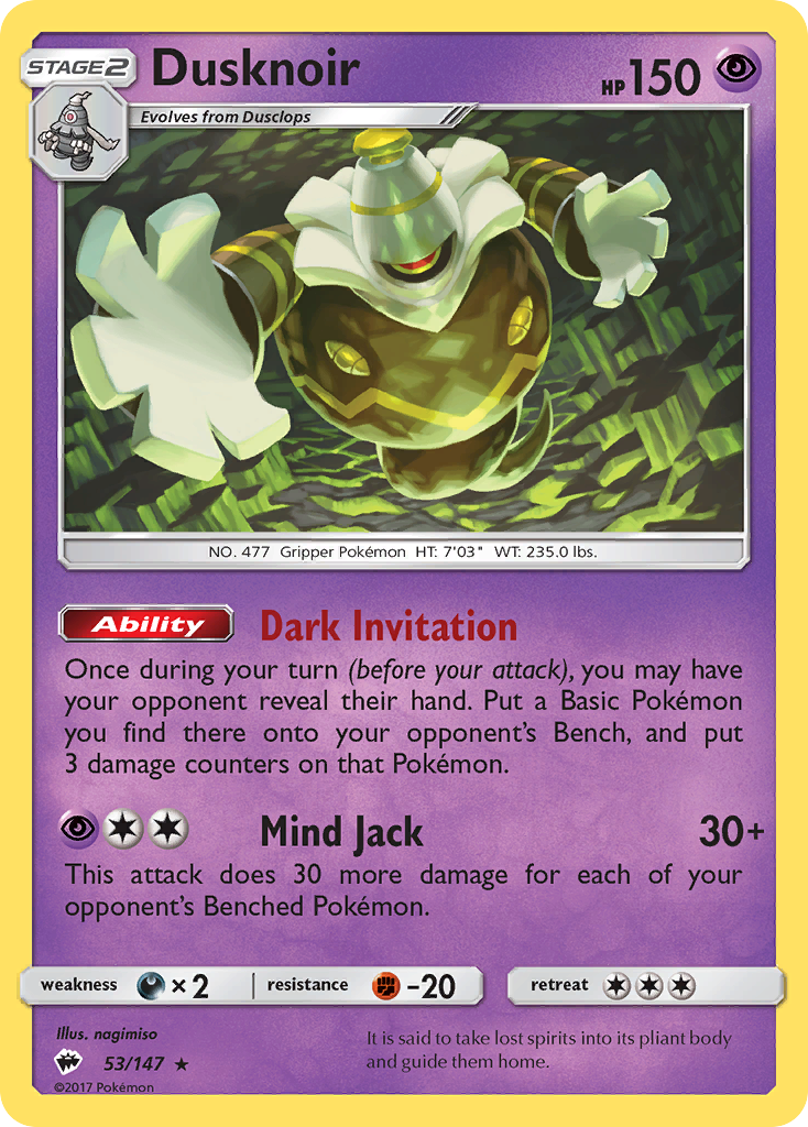 Dusknoir (53/147) [Sun & Moon: Burning Shadows] | Mega City Incorporated