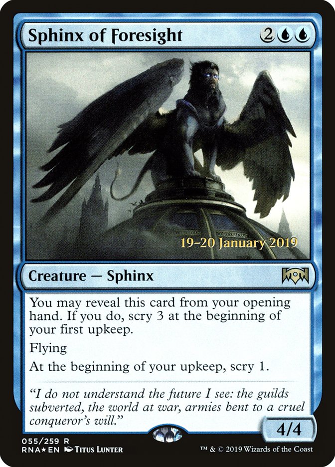 Sphinx of Foresight [Ravnica Allegiance Prerelease Promos] | Mega City Incorporated