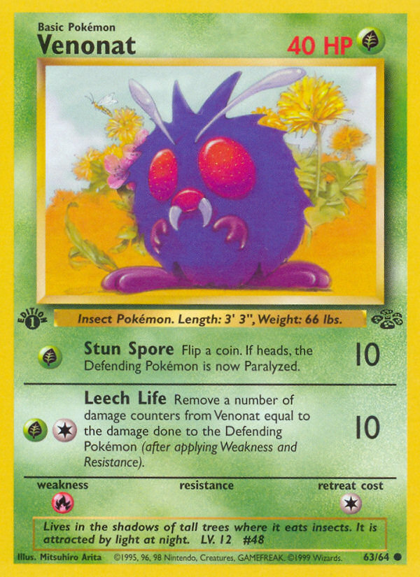 Venonat (63/64) [Jungle 1st Edition] | Mega City Incorporated