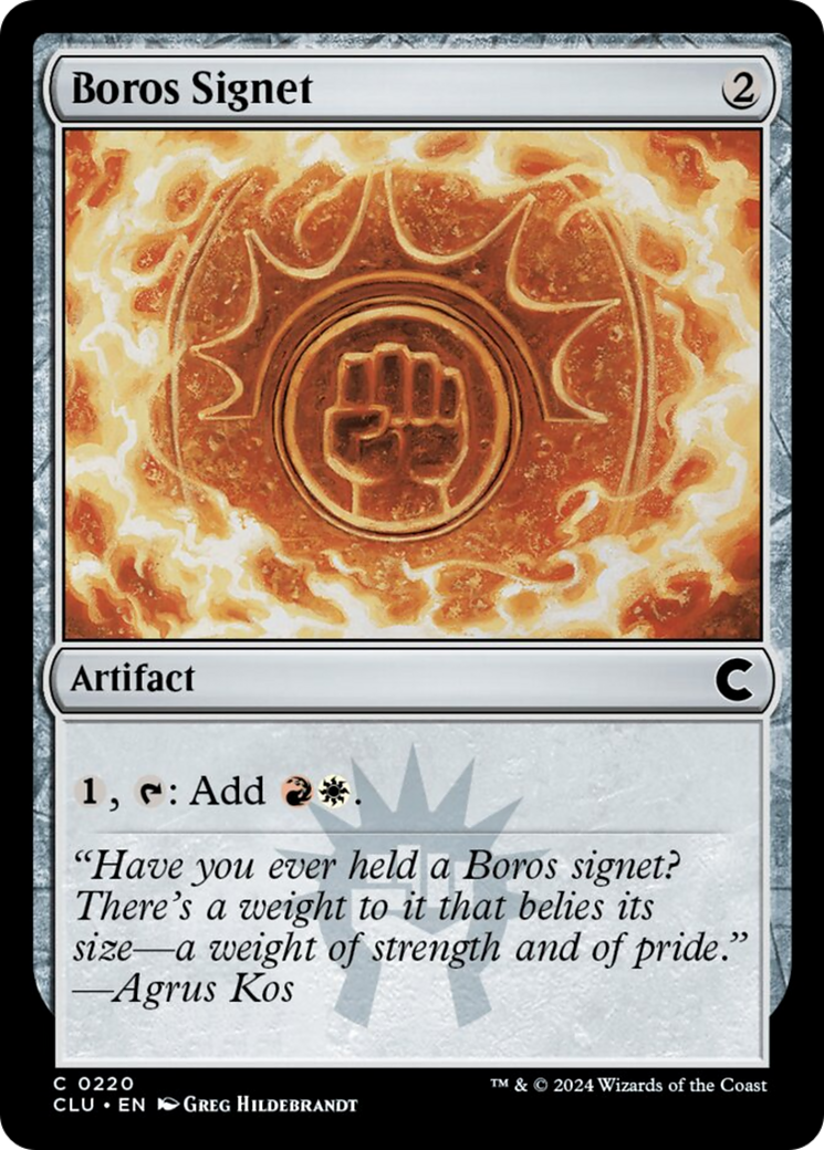Boros Signet [Ravnica: Clue Edition] | Mega City Incorporated
