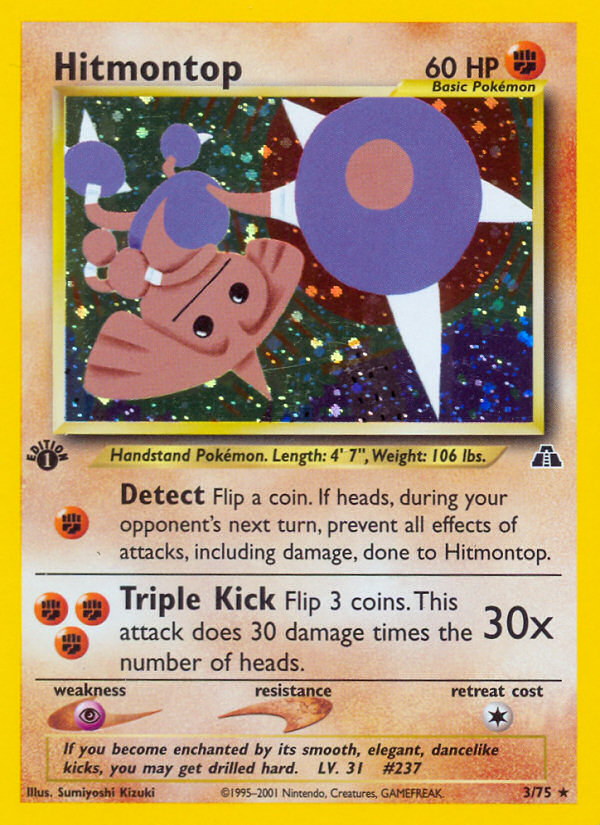 Hitmontop (3/75) [Neo Discovery 1st Edition] | Mega City Incorporated