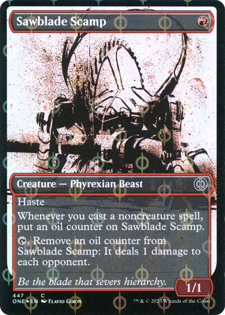 Sawblade Scamp (Showcase Ichor Step-and-Compleat Foil) [Phyrexia: All Will Be One] | Mega City Incorporated