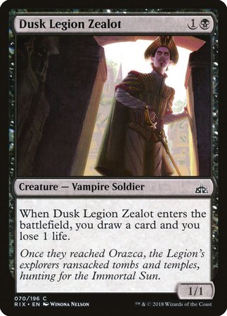 Dusk Legion Zealot [Rivals of Ixalan] | Mega City Incorporated