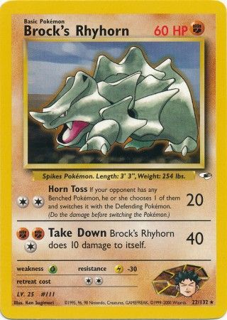 Brock's Rhyhorn (22/132) [Gym Heroes Unlimited] | Mega City Incorporated