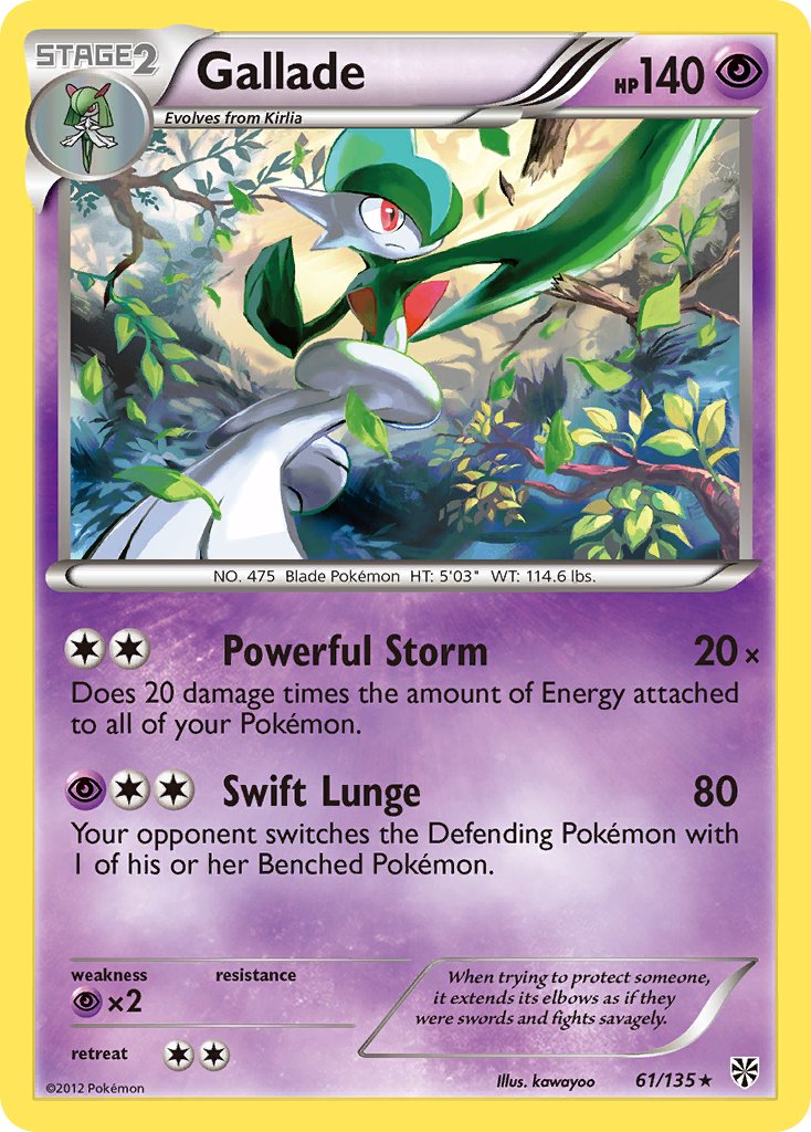 Gallade (61/135) (Cosmos Holo) (Blister Exclusive) [Black & White: Plasma Storm] | Mega City Incorporated