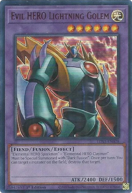 Evil HERO Lightning Golem (Red) [LDS3-EN028] Ultra Rare | Mega City Incorporated