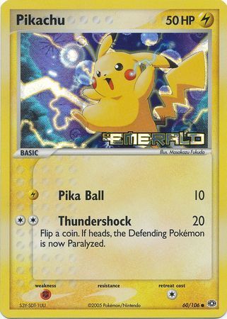 Pikachu (60/106) (Stamped) [EX: Emerald] | Mega City Incorporated