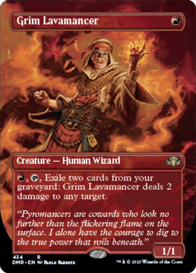 Grim Lavamancer (Borderless Alternate Art) [Dominaria Remastered] | Mega City Incorporated