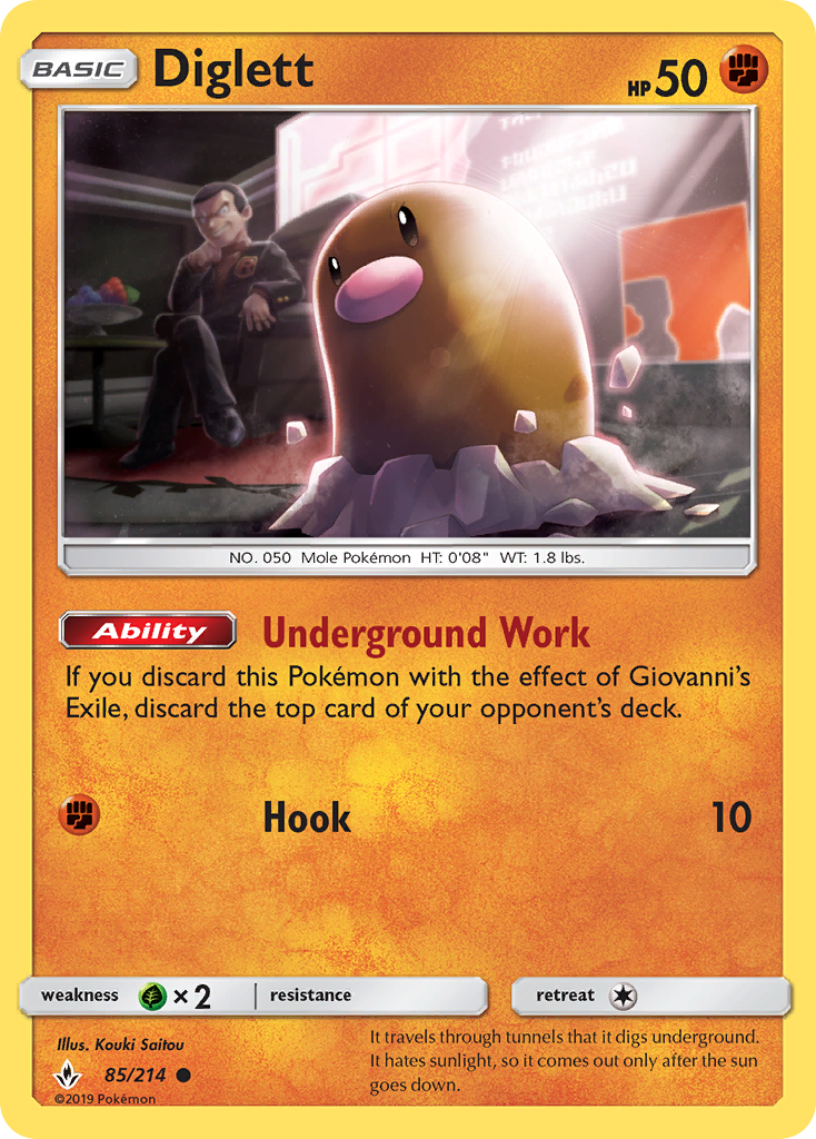 Diglett (85/214) [Sun & Moon: Unbroken Bonds] | Mega City Incorporated