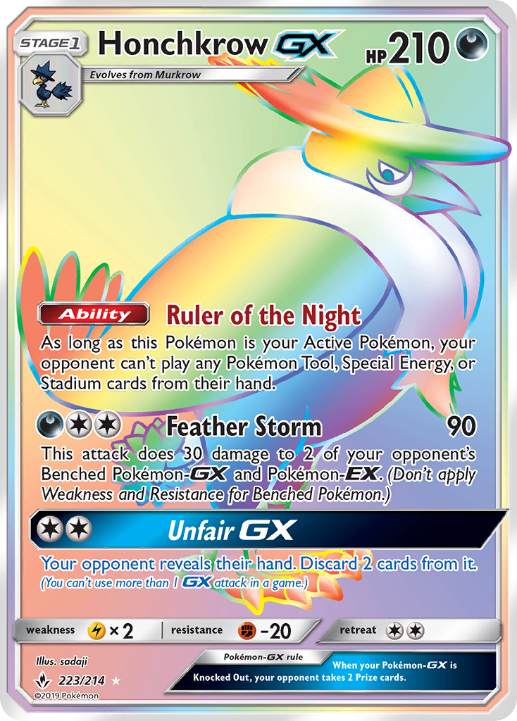 Honchkrow GX (223/214) [Sun & Moon: Unbroken Bonds] | Mega City Incorporated