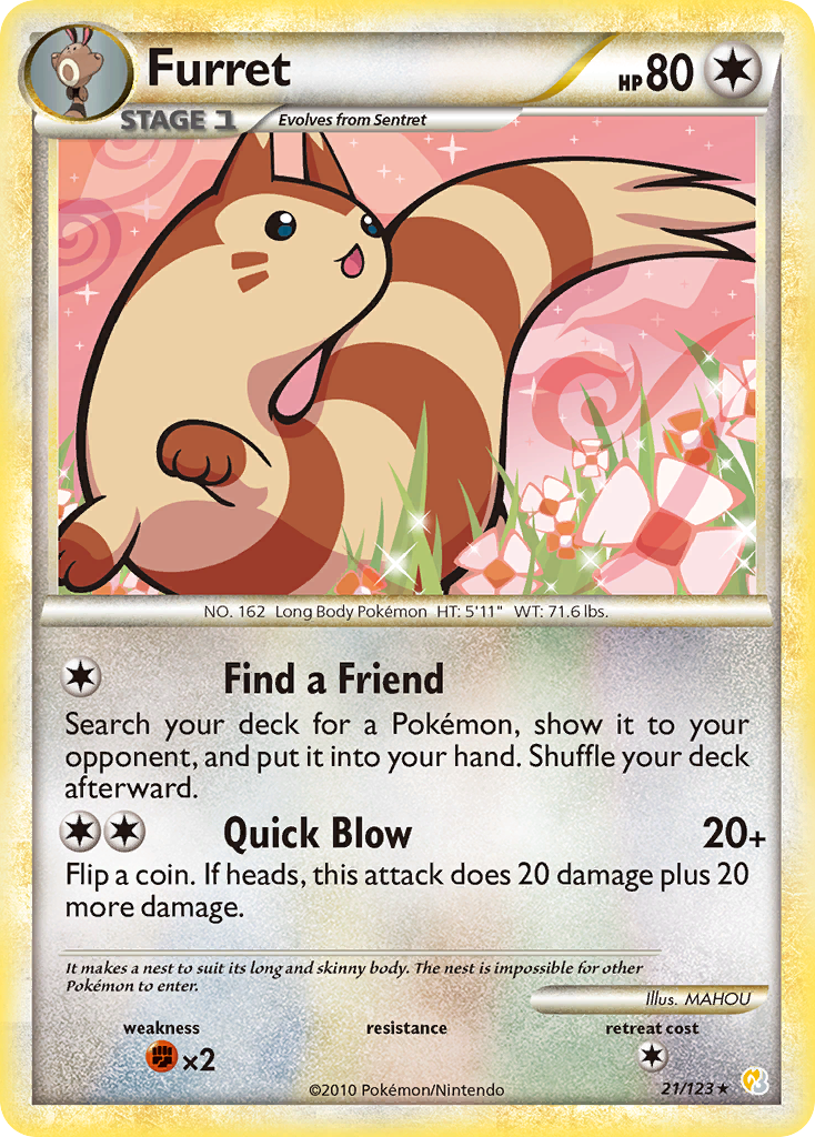 Furret (21/123) [HeartGold & SoulSilver: Base Set] | Mega City Incorporated