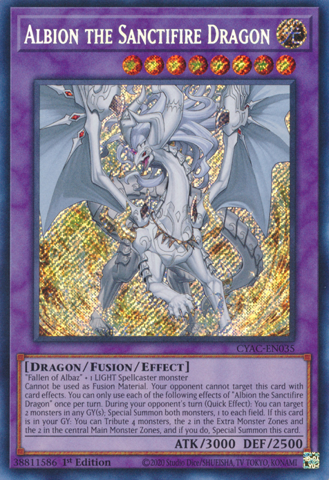 Albion the Sanctifire Dragon [CYAC-EN035] Secret Rare | Mega City Incorporated