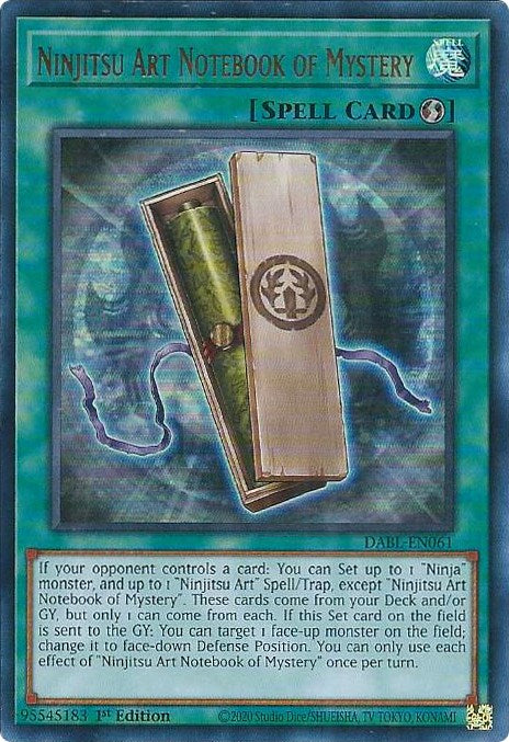 Ninjitsu Art Notebook of Mystery [DABL-EN061] Ultra Rare | Mega City Incorporated