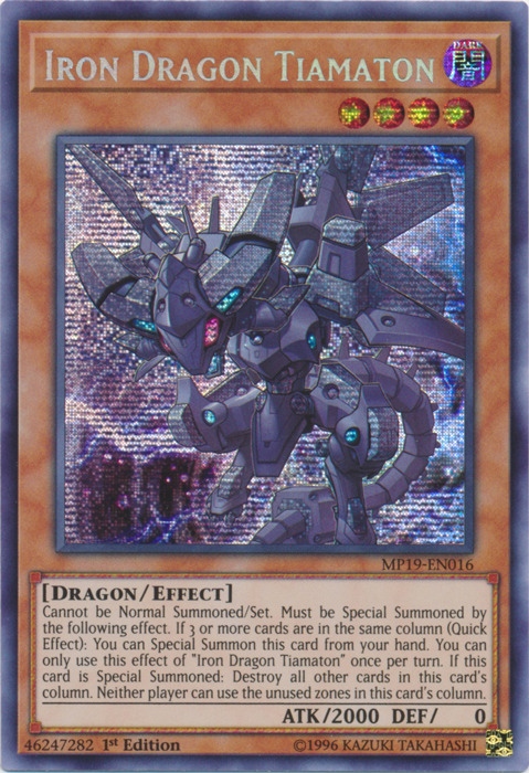 Iron Dragon Tiamaton [MP19-EN016] Prismatic Secret Rare | Mega City Incorporated