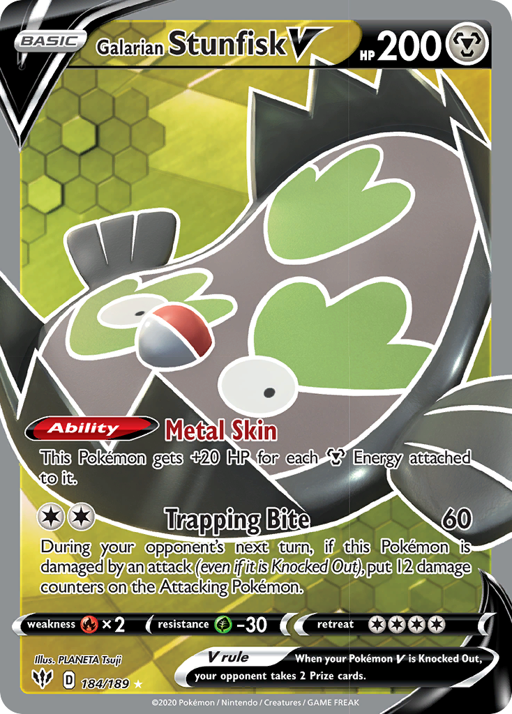 Galarian Stunfisk V (184/189) [Sword & Shield: Darkness Ablaze] | Mega City Incorporated