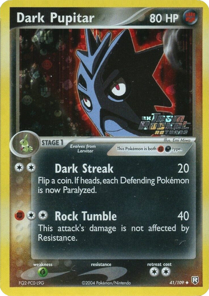 Dark Pupitar (41/109) (Stamped) [EX: Team Rocket Returns] | Mega City Incorporated