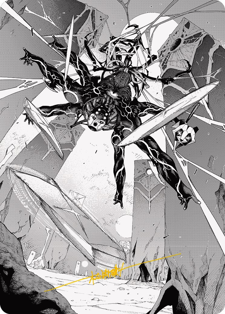 Kaito, Dancing Shadow 2 Art Card (Gold-Stamped Signature) [Phyrexia: All Will Be One Art Series] | Mega City Incorporated