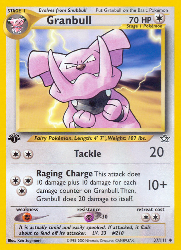 Granbull (37/111) [Neo Genesis 1st Edition] | Mega City Incorporated