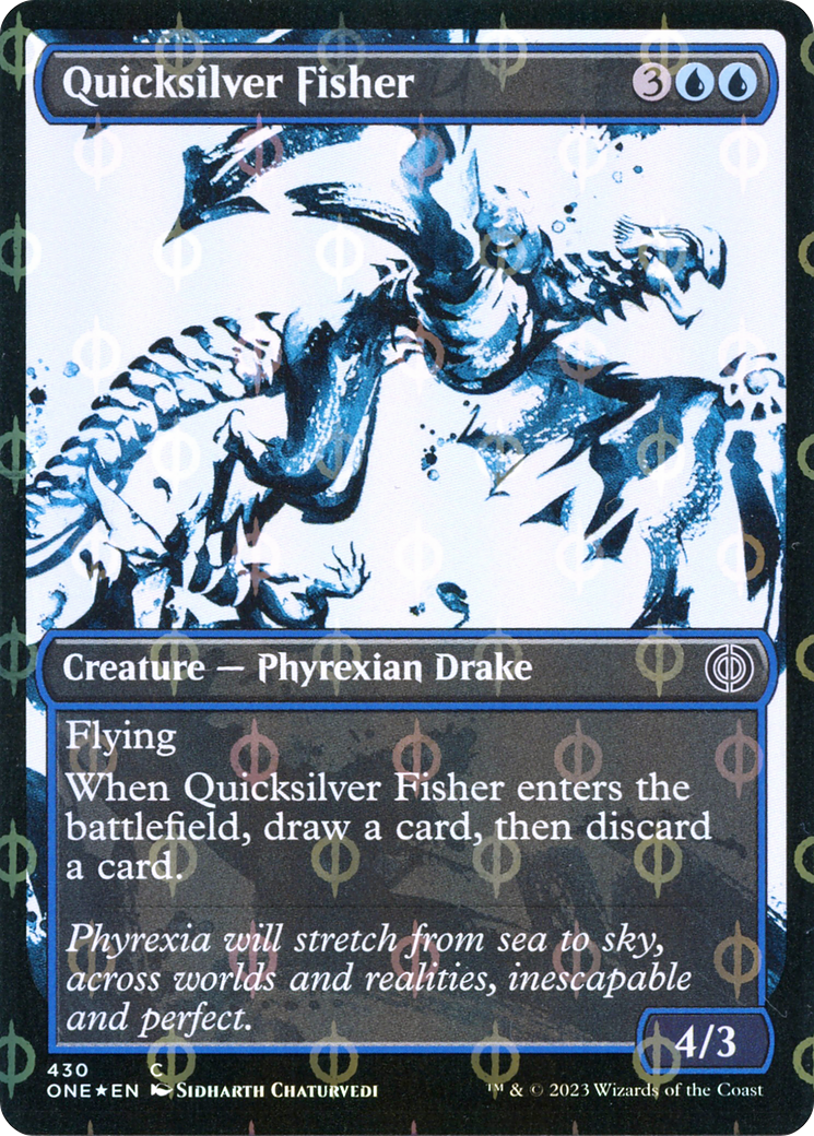 Quicksilver Fisher (Showcase Ichor Step-and-Compleat Foil) [Phyrexia: All Will Be One] | Mega City Incorporated