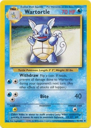 Wartortle (42/102) [Base Set Unlimited] | Mega City Incorporated