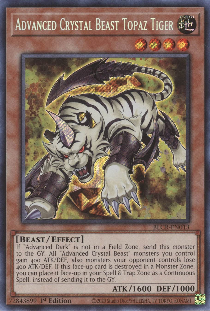 Advanced Crystal Beast Topaz Tiger [BLCR-EN013] Secret Rare | Mega City Incorporated