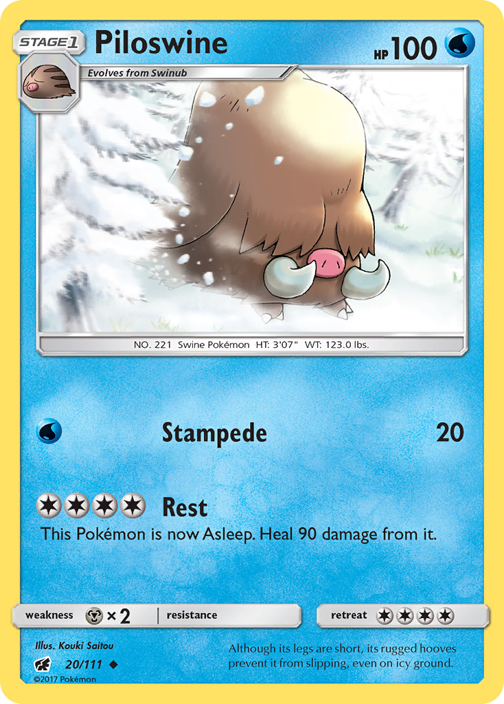 Piloswine (20/111) [Sun & Moon: Crimson Invasion] | Mega City Incorporated