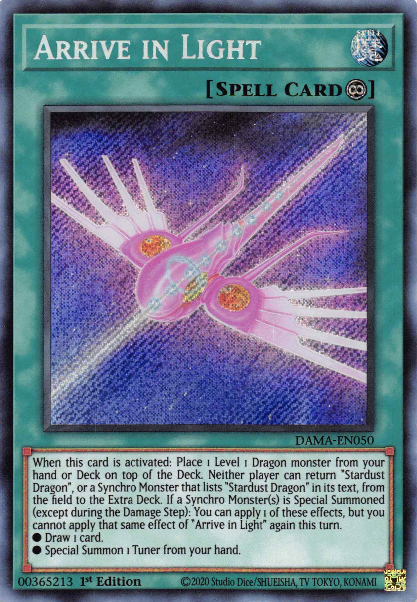 Arrive in Light [DAMA-EN050] Secret Rare | Mega City Incorporated