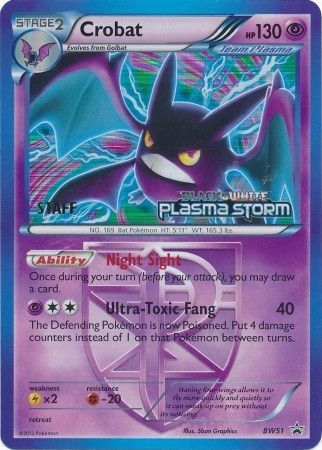 Crobat Team Plasma (BW51) (Staff Prerelease Promo) [Black & White: Black Star Promos] | Mega City Incorporated