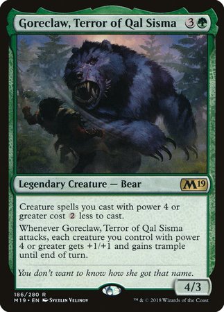 Goreclaw, Terror of Qal Sisma [Core Set 2019] | Mega City Incorporated