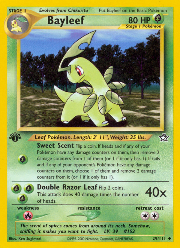 Bayleef (29/111) [Neo Genesis 1st Edition] | Mega City Incorporated